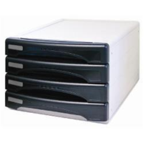 ARDA Olivia - Cassettiera - 4 cassetti - per A4, 265 x 335 mm - nero opaco